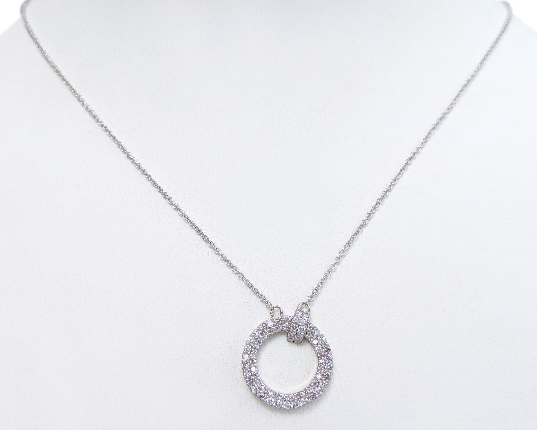 NO RESERVE! 0.50 Ct Fancy Pink Diamond 14 kt. White Gold Pendant Necklace 1