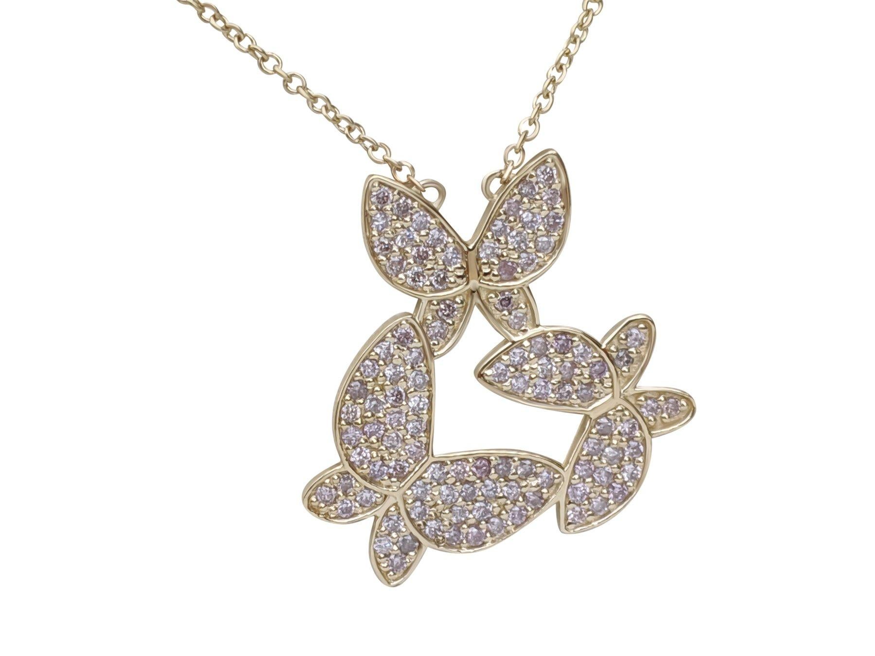 Women's NO RESERVE! 0.50 Ct Fancy Pink Diamond 14 kt. Yellow Gold Pendant Necklace For Sale