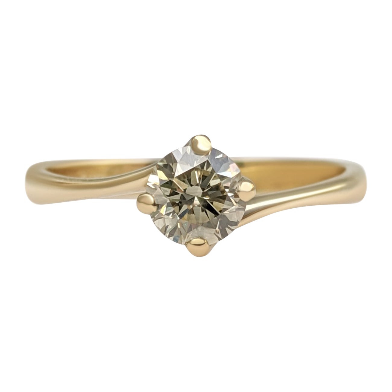 NO RESERVE! 0.50 Fancy Grey Diamonds - 14K Yellow Gold - Ring