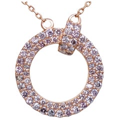 NO RESERVE! 0.50Ct Fancy Pink Diamonds - 14kt gold - Rose gold Pendant Necklace
