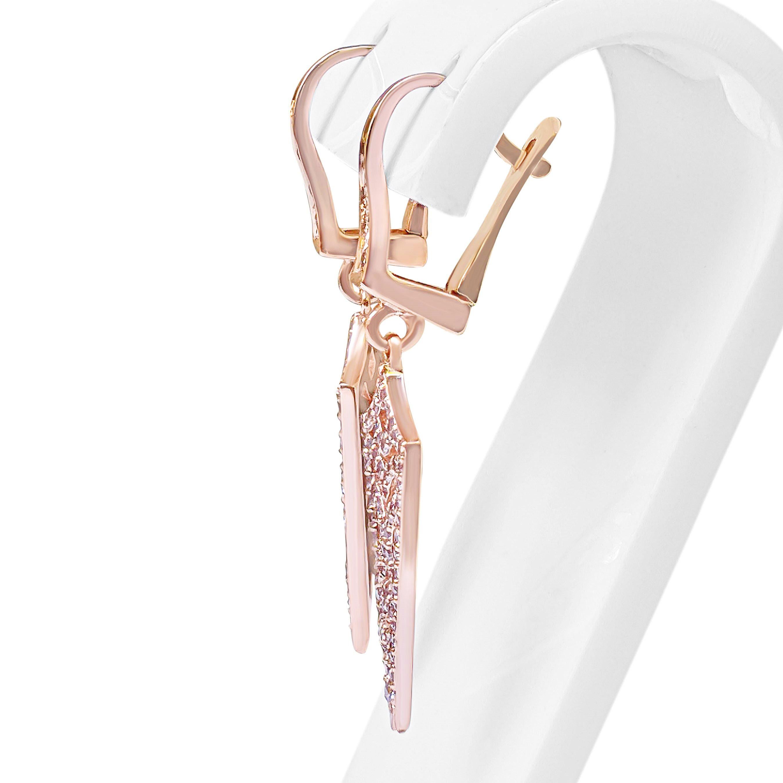 Art Deco $1 NO RESERVE! 0.50cttw Fancy Pink Diamonds - 14 kt. Rose gold - Earrings