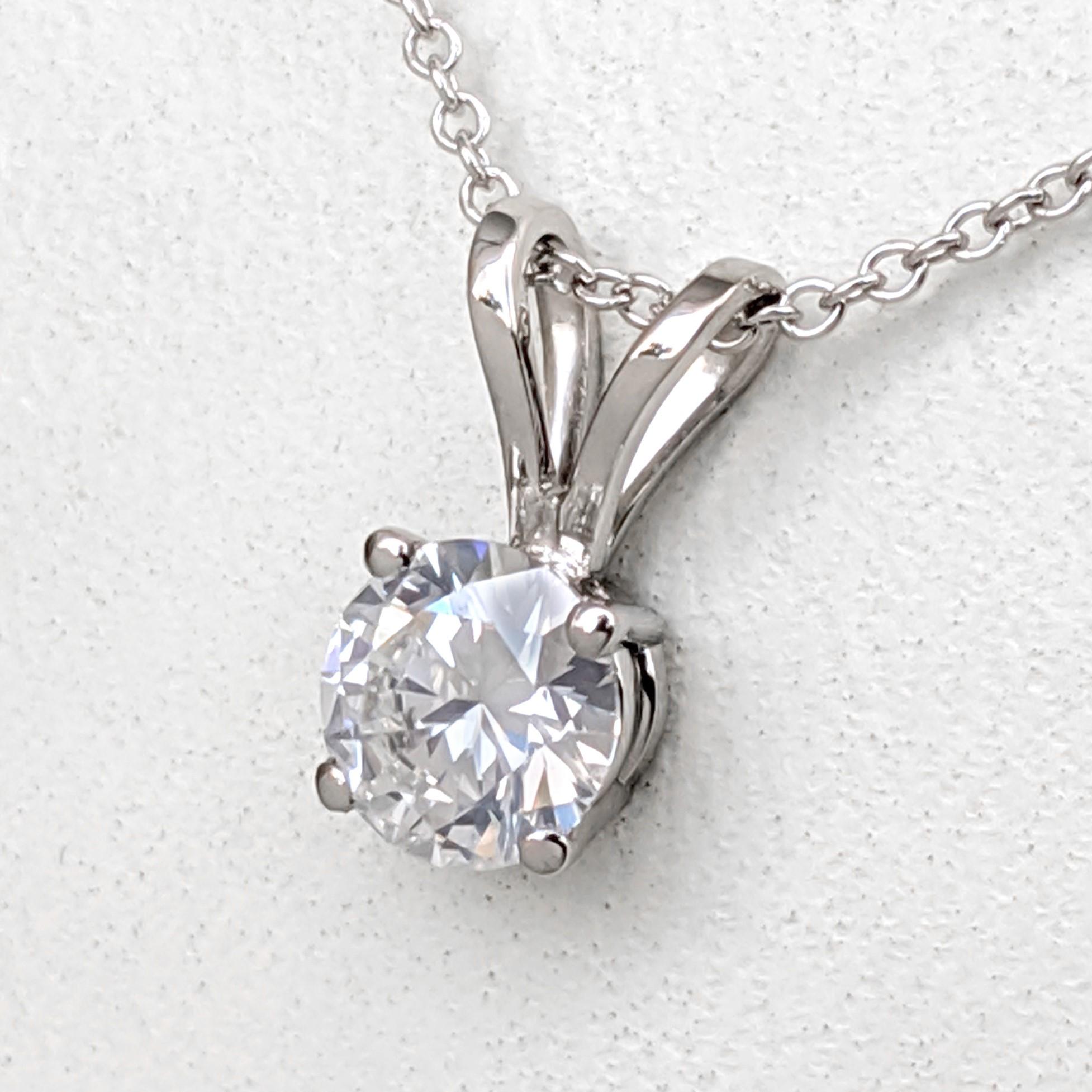 Women's NO RESERVE! 0.60 Carat Diamond - 14 kt. White gold - Necklace with pendant