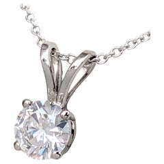 NO RESERVE! 0.60 Carat Diamond - 14 kt. White gold - Necklace with pendant