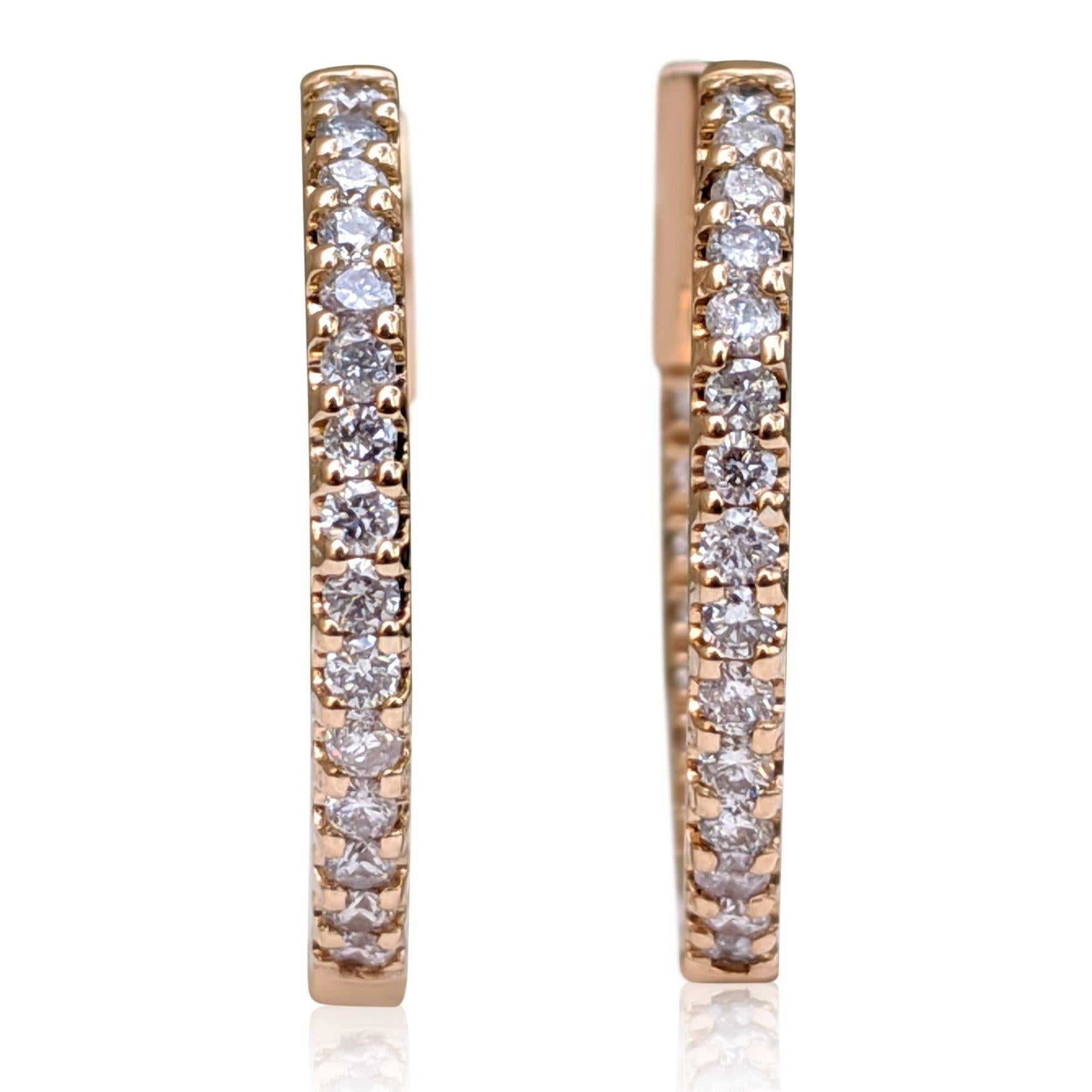 Art Deco $1 NO RESERVE!  0.60 Cttw Fancy Pink Diamond - 14kt gold - Rose gold - Earrings