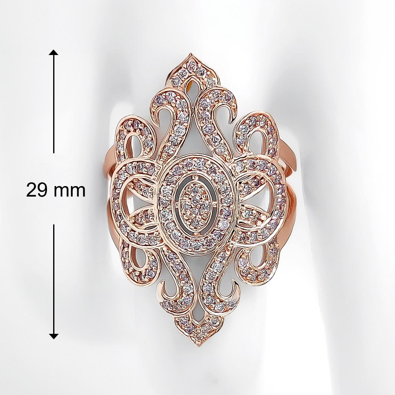 Women's 0.70 Carat Round Fancy Pink Diamond Ring 14k Rose Gold For Sale