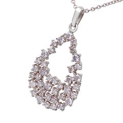 PAS DE RÉSERVE ! 0.71 Ct Fancy Pink Diamond 14 kt. Collier à pendentifs en or blanc