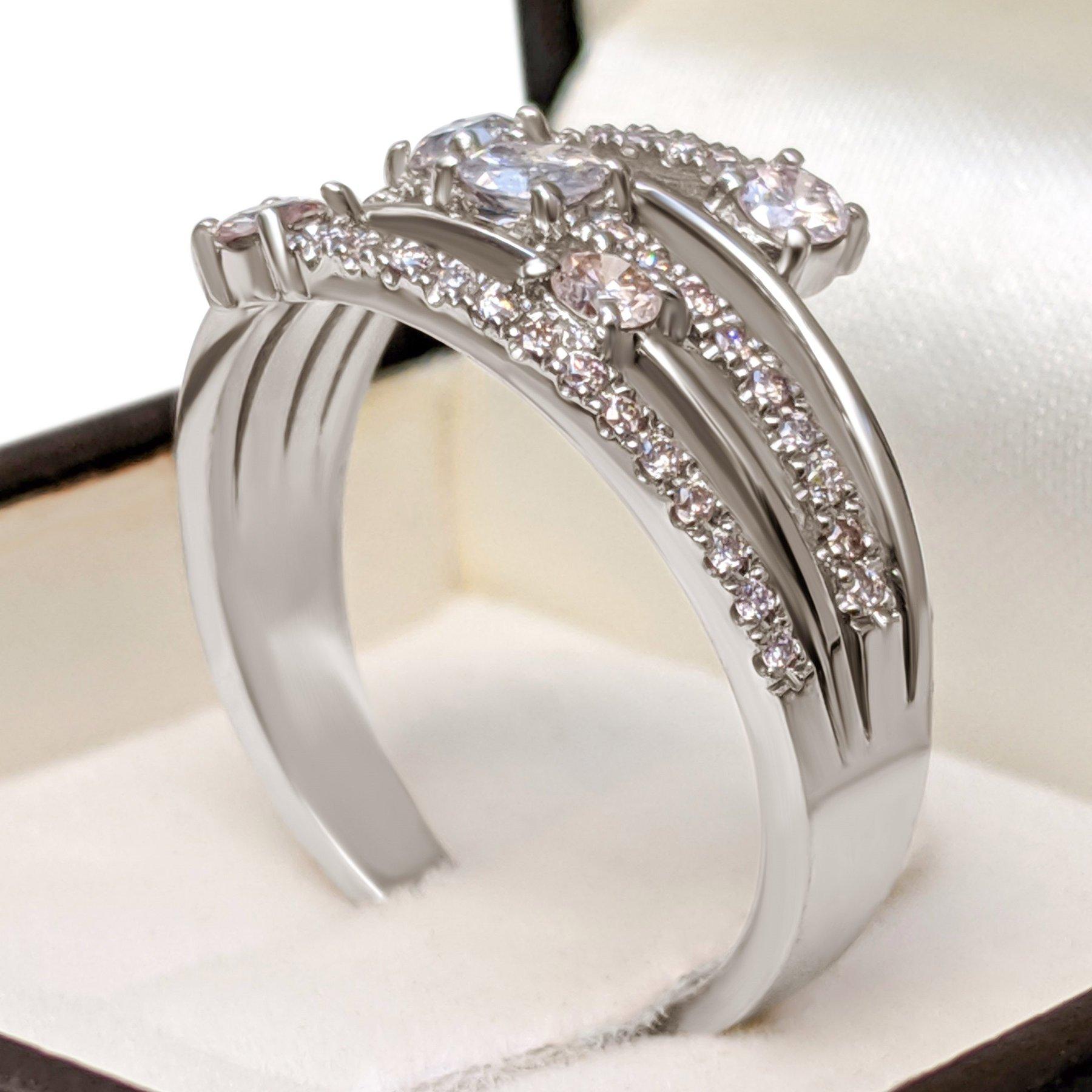 Art Deco NO RESERVE! - 0.80 Carat Pink Diamonds - 14K White Gold - Ring For Sale