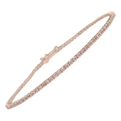 KEIN RESERVE! 0.80Ct Fancy Light Pink Diamond Tennis 14K Roségold-Armband
