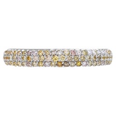 $1 NO RESERVE! - 1.00cttw Eternity Fancy Diamonds Band, 14K White Gold
