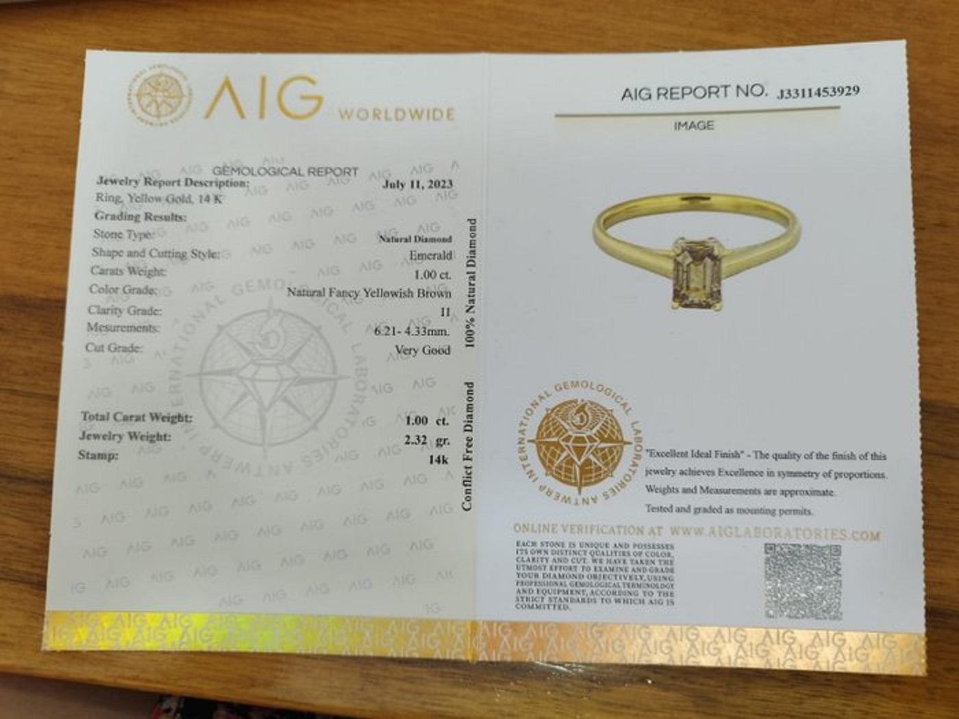 Art Deco NO RESERVE! 1.00 Carat Fancy Diamonds - 14 kt. Gold - Ring