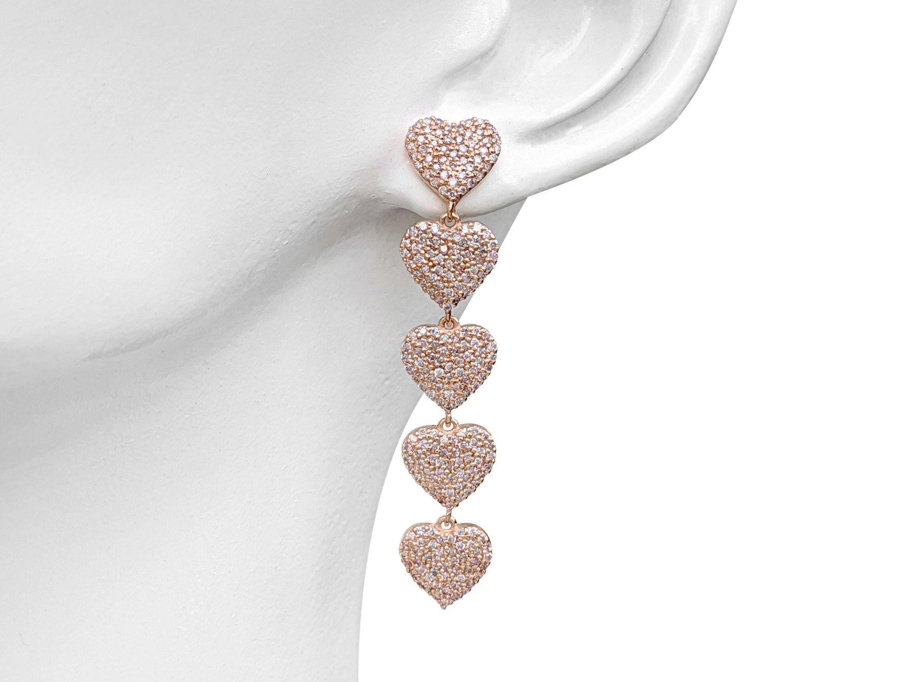 NO RESERVE! 1.00Cttw Fancy Pink Diamonds - 14 kt. Rose gold - Earrings 1