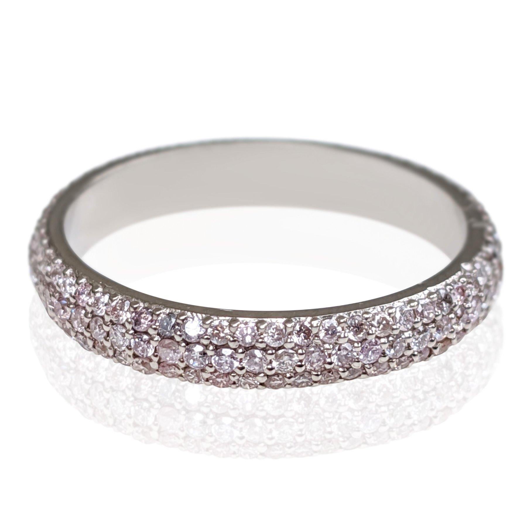 NO RESERVE! 1,01Ct Fancy Diamonds Eternity-Ring - 14 kt. Weißgold-Ring Damen im Angebot