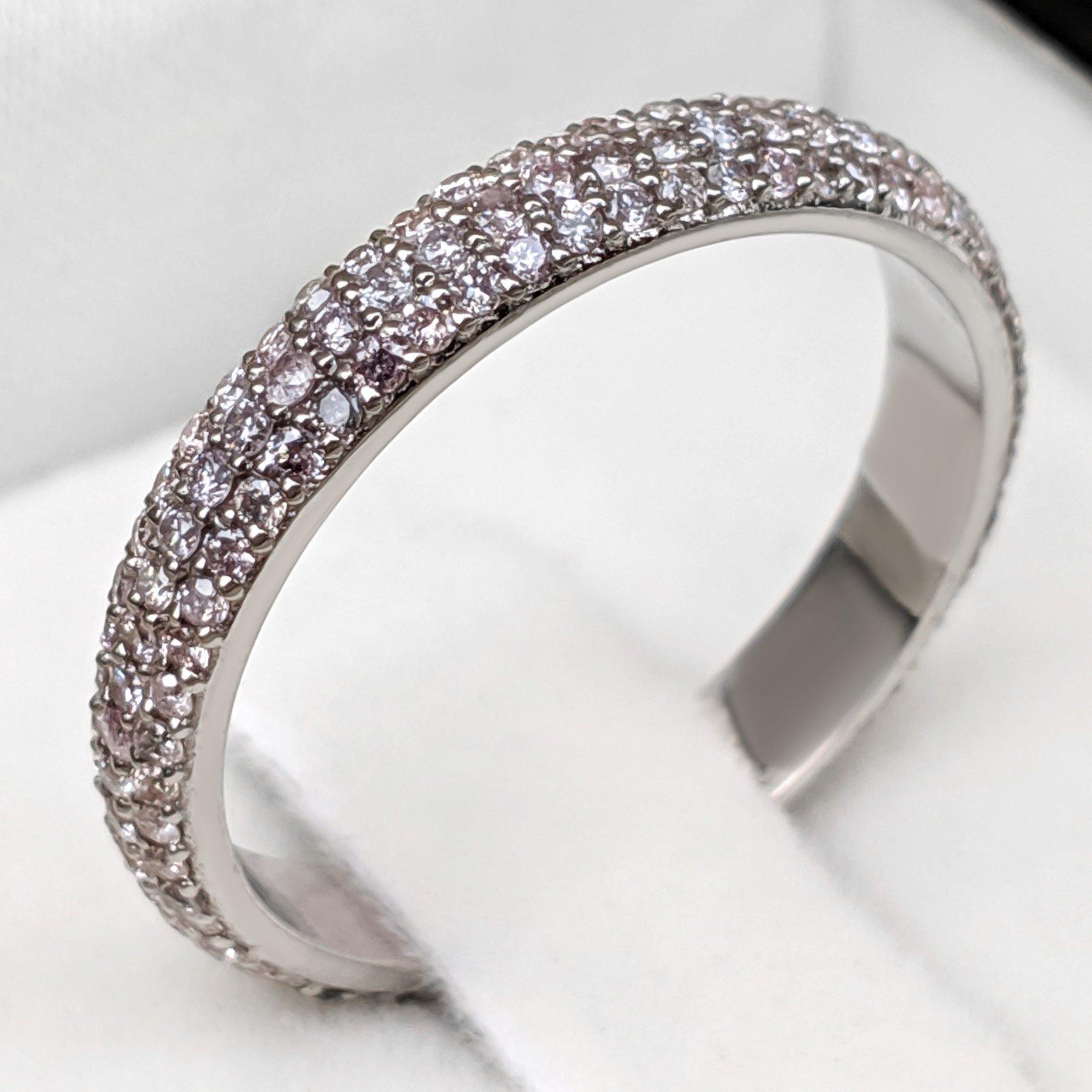 NO RESERVE! 1,01Ct Fancy Diamonds Eternity-Ring - 14 kt. Weißgold-Ring im Angebot 1