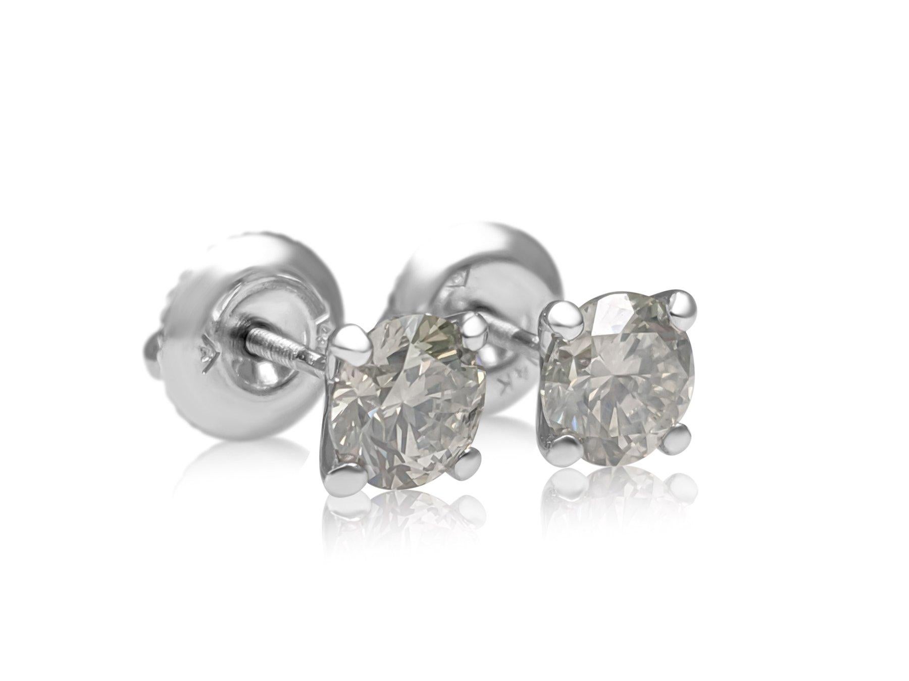 NO RESERVE! 1,03 Karat Diamant - 14 kt. Weißgold - Ohrringe (Art déco)