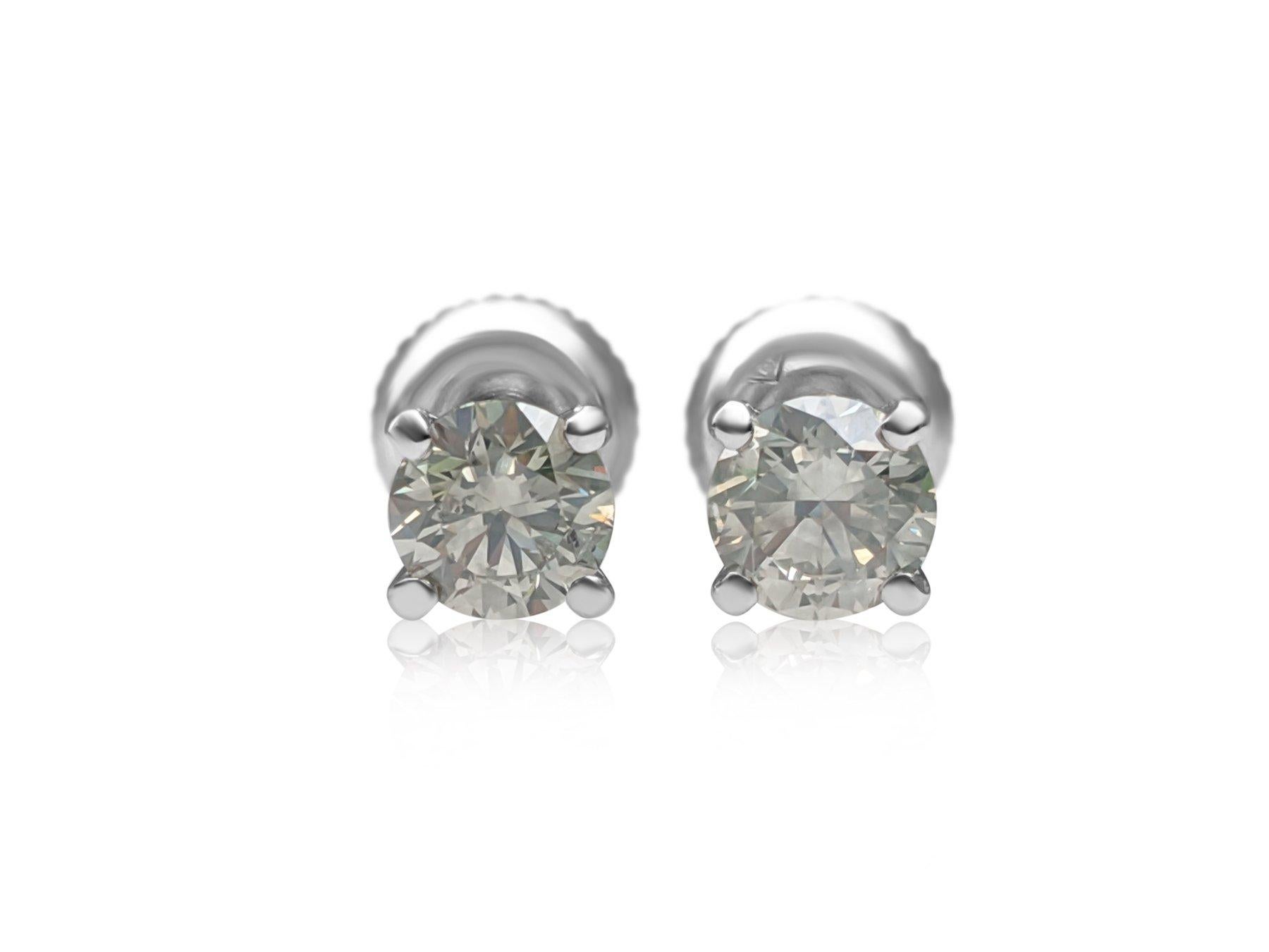 NO RESERVE! 1,03 Karat Diamant - 14 kt. Weißgold - Ohrringe 1