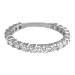 NO RESERVE - 1.04 Carat Diamonds 3/4 Eternity Band, 14 Karat White Gold Ring