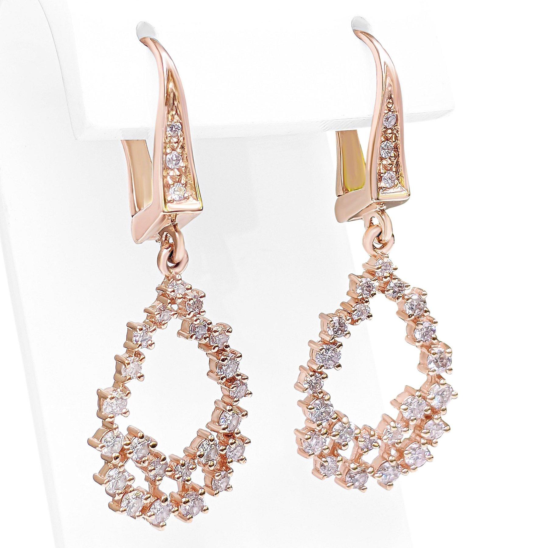 NO RESERVE! 1.05Cttw Fancy Pink Diamonds - 14 kt. Rose gold - Earrings For Sale 1
