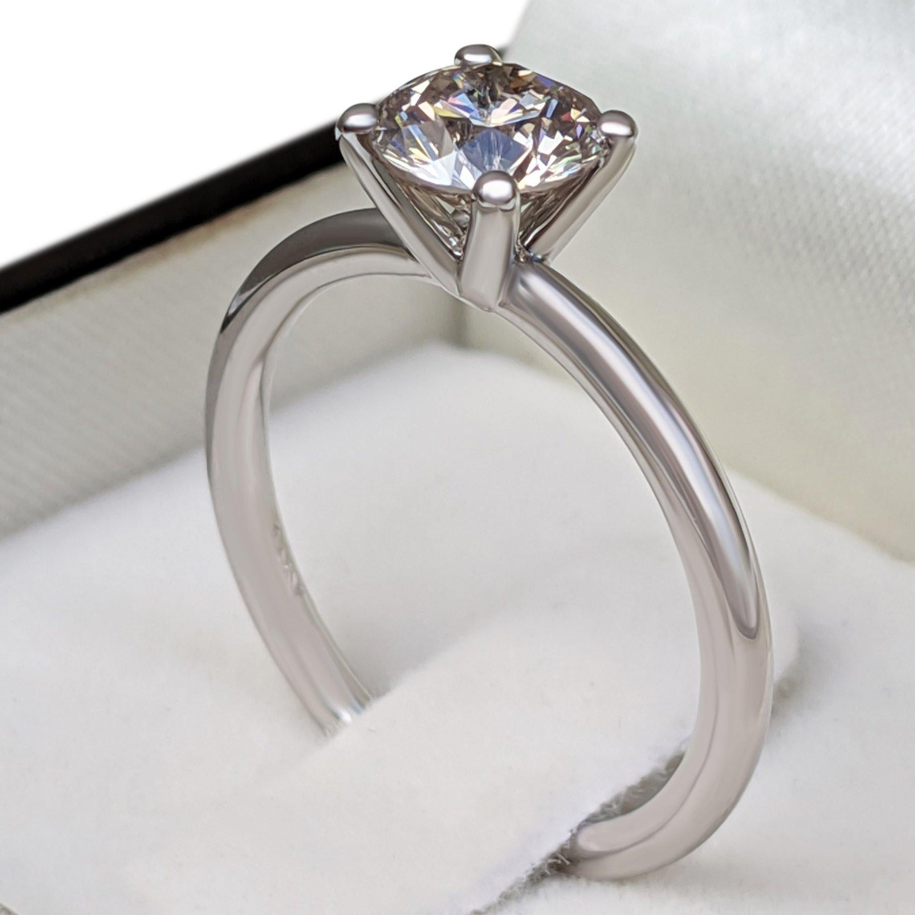 $1 NO RESERVE! 1.06 Carat Diamond - 14 kt. White gold - Ring  In New Condition For Sale In Ramat Gan, IL