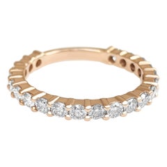 NO RESERVE - 1.10 Carat Diamonds 3/4 Eternity Band, 14 Karat Pink Gold Ring