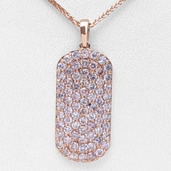 PAS DE RÉSERVE ! 1.10 Ct Fancy Pink Diamond 14 kt. Collier à pendentifs en or rose