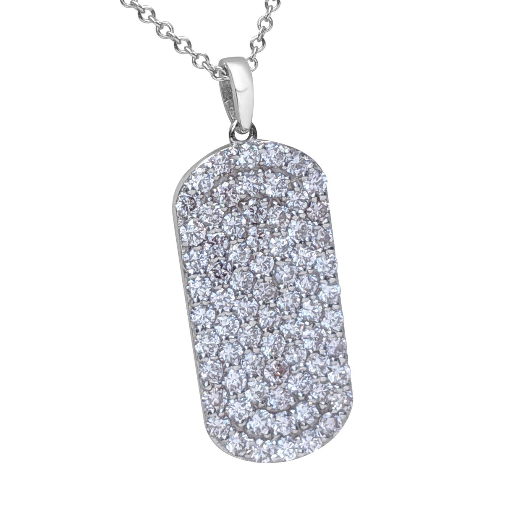 KEIN RESERVE! 1,10 Ct Fancy Pink Diamond 14 kt. Weißgold-Anhänger-Halskette (Art déco)