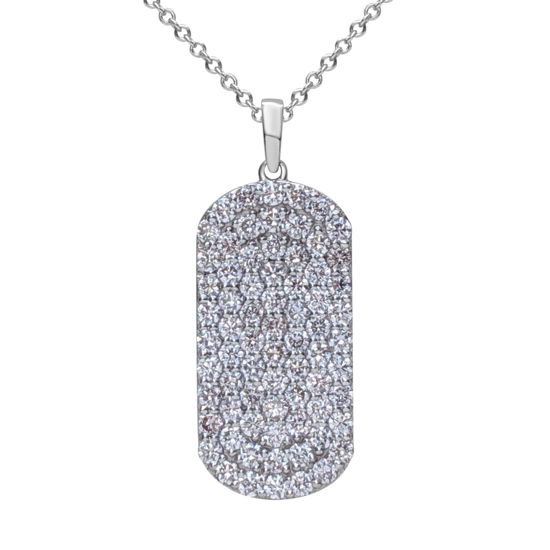 Round Cut NO RESERVE! 1.10 Ct Fancy Pink Diamond 14 kt. White Gold Pendant Necklace For Sale