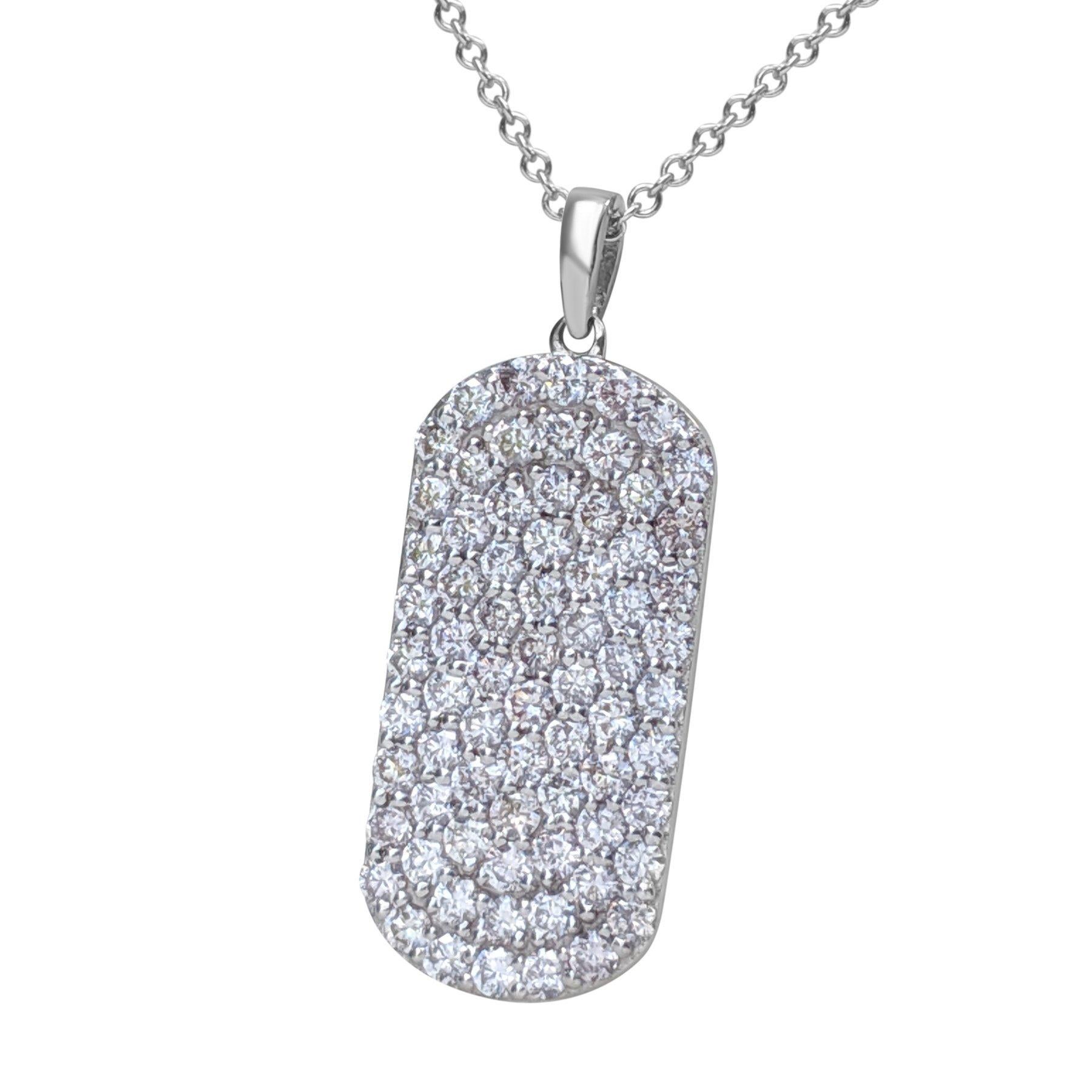KEIN RESERVE! 1,10 Ct Fancy Pink Diamond 14 kt. Weißgold-Anhänger-Halskette Damen