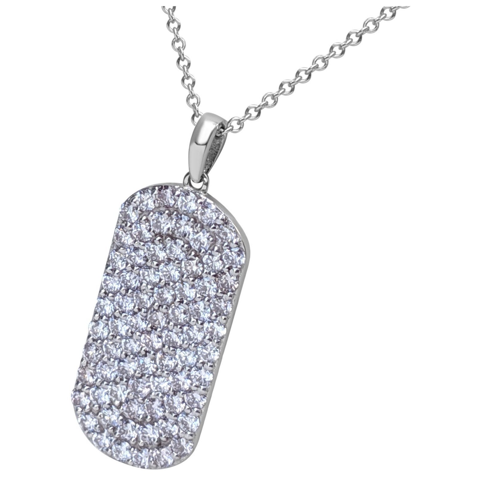 KEIN RESERVE! 1,10 Ct Fancy Pink Diamond 14 kt. Weißgold-Anhänger-Halskette