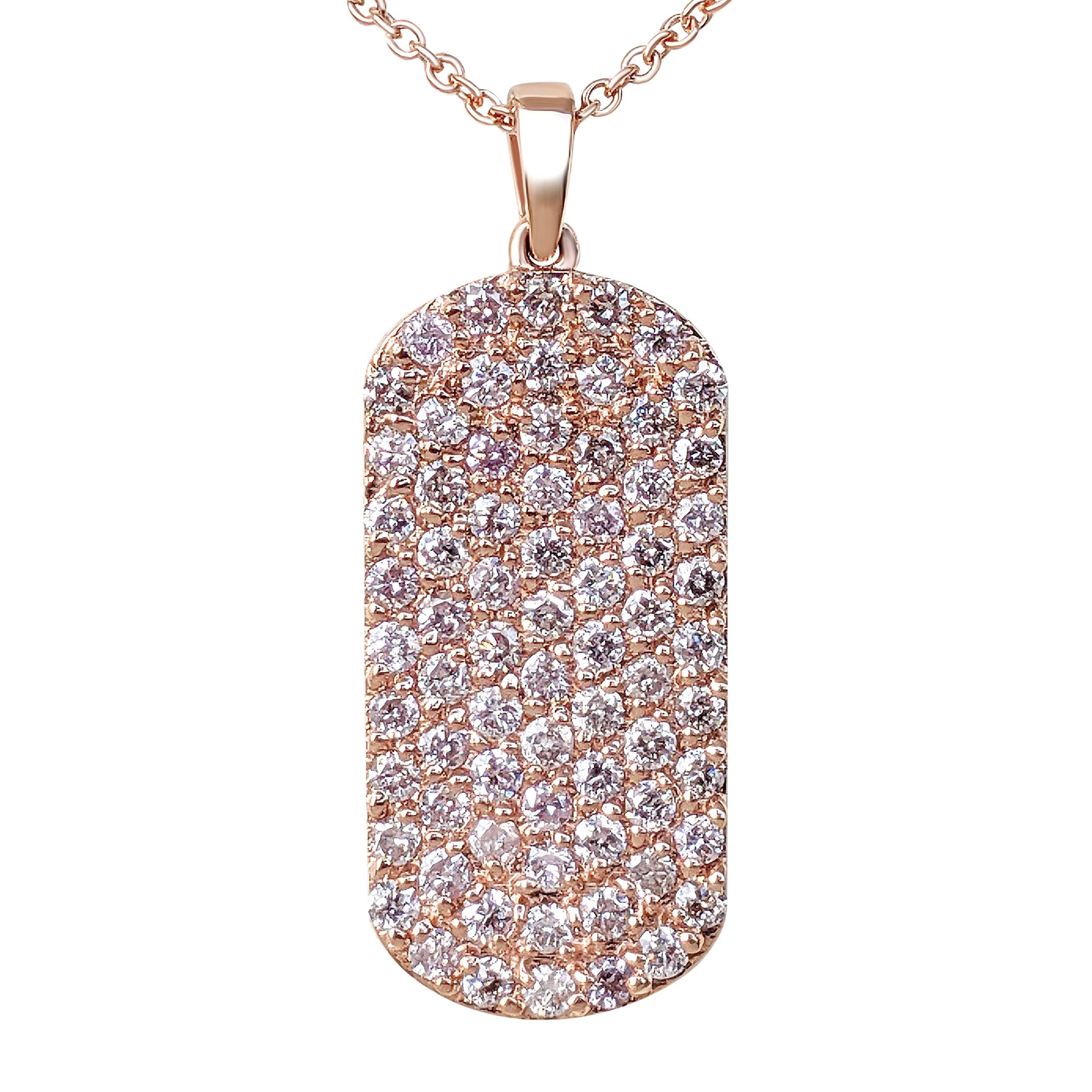 KEIN RESERVE! 1.10Ct Fancy Pink Diamond 14 kt. Gold-Anhänger-Halskette Damen