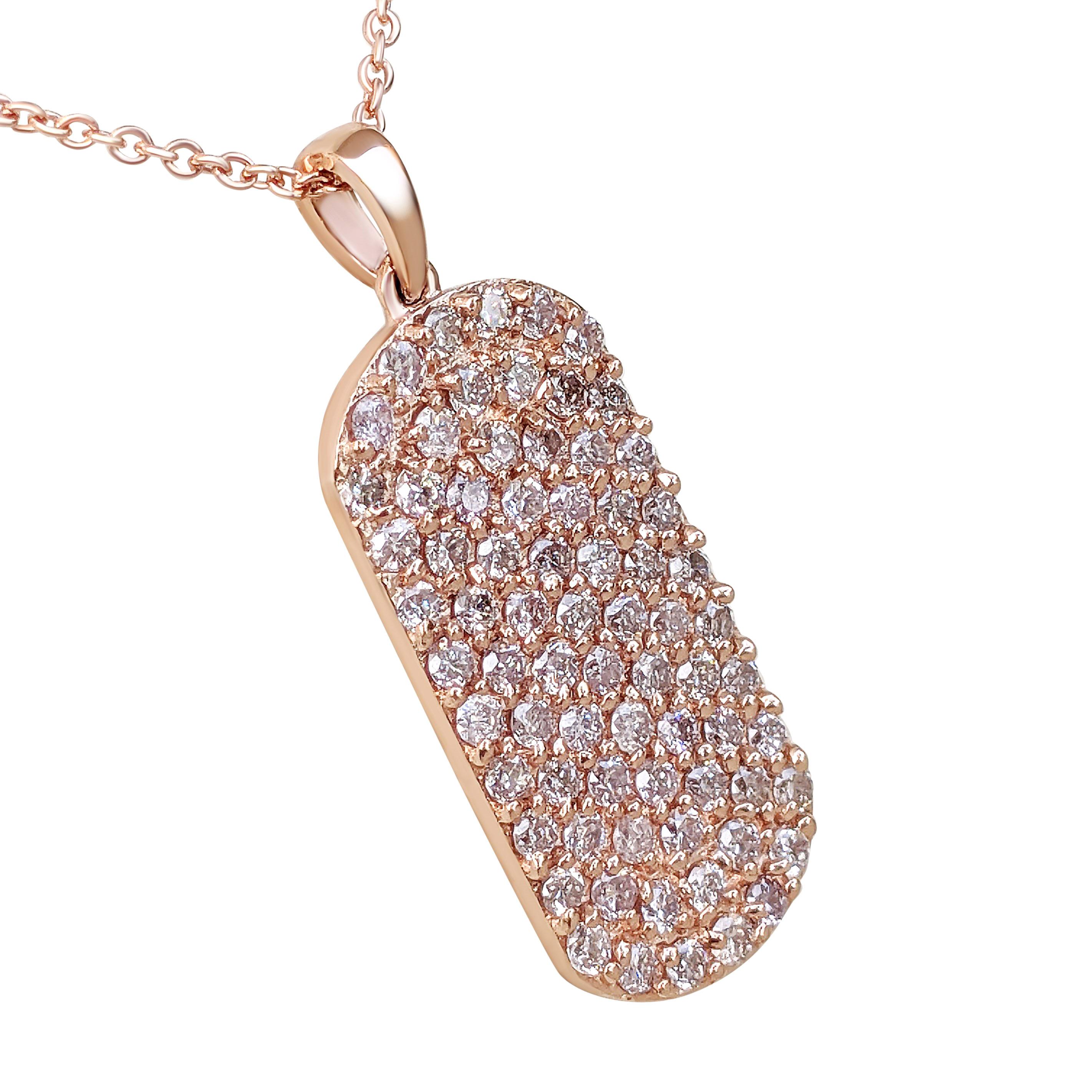 KEIN RESERVE! 1.10Ct Fancy Pink Diamond 14 kt. Gold-Anhänger-Halskette 1