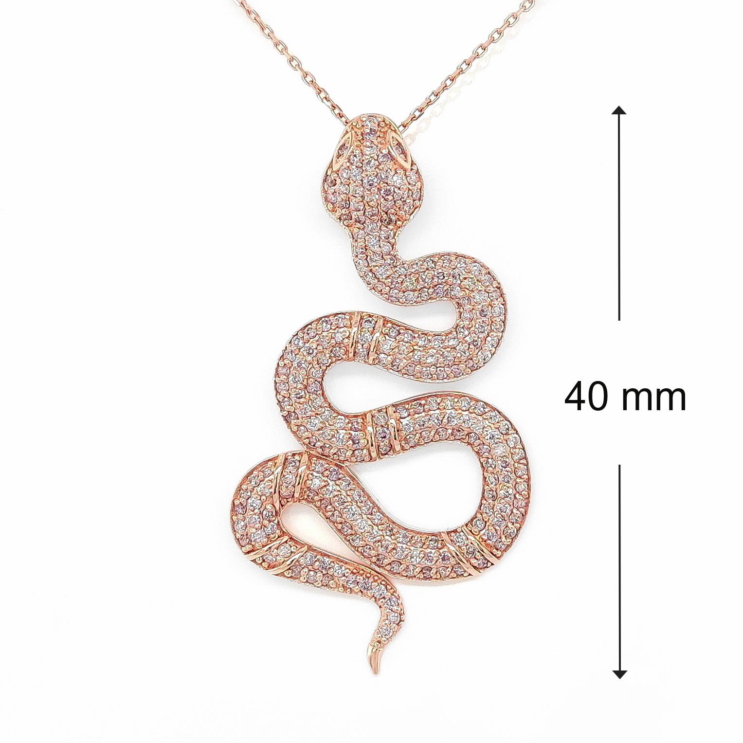 NO RESERVE - 1,11ct Runde Fancy Pink Diamond 14k Rose Gold Anhänger Halskette (Rundschliff)