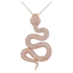 NO RESERVE - Collier pendentif en or rose 14k avec 1.11ct Round Fancy Pink Diamond