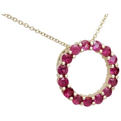 NO RESERVE!  1.13 Carat Ruby - 14 kt. Yellow gold - Necklace with pendant