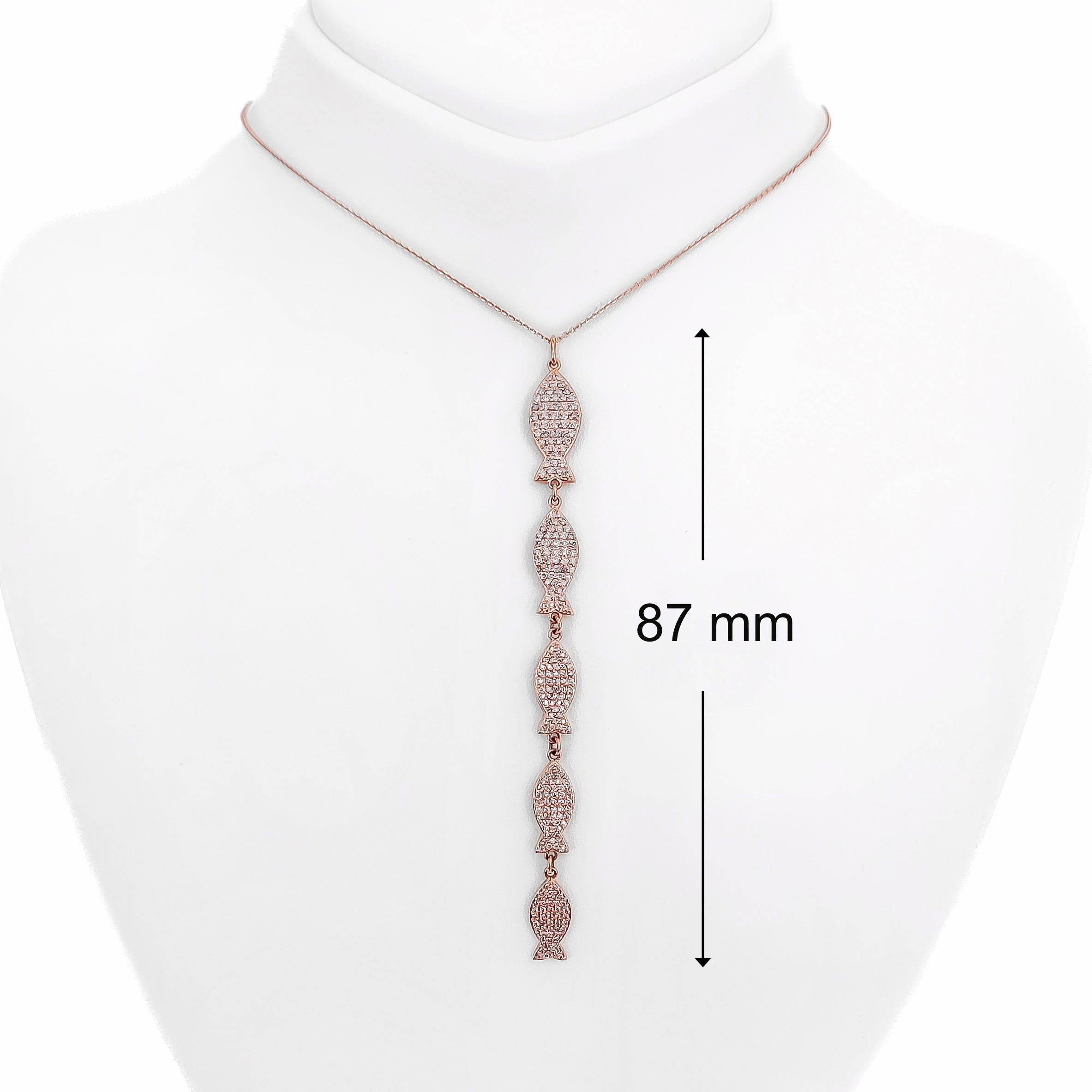 Women's or Men's 1.13ct Fancy Pink Diamond 14k Rose Gold Pendant Neckalce For Sale