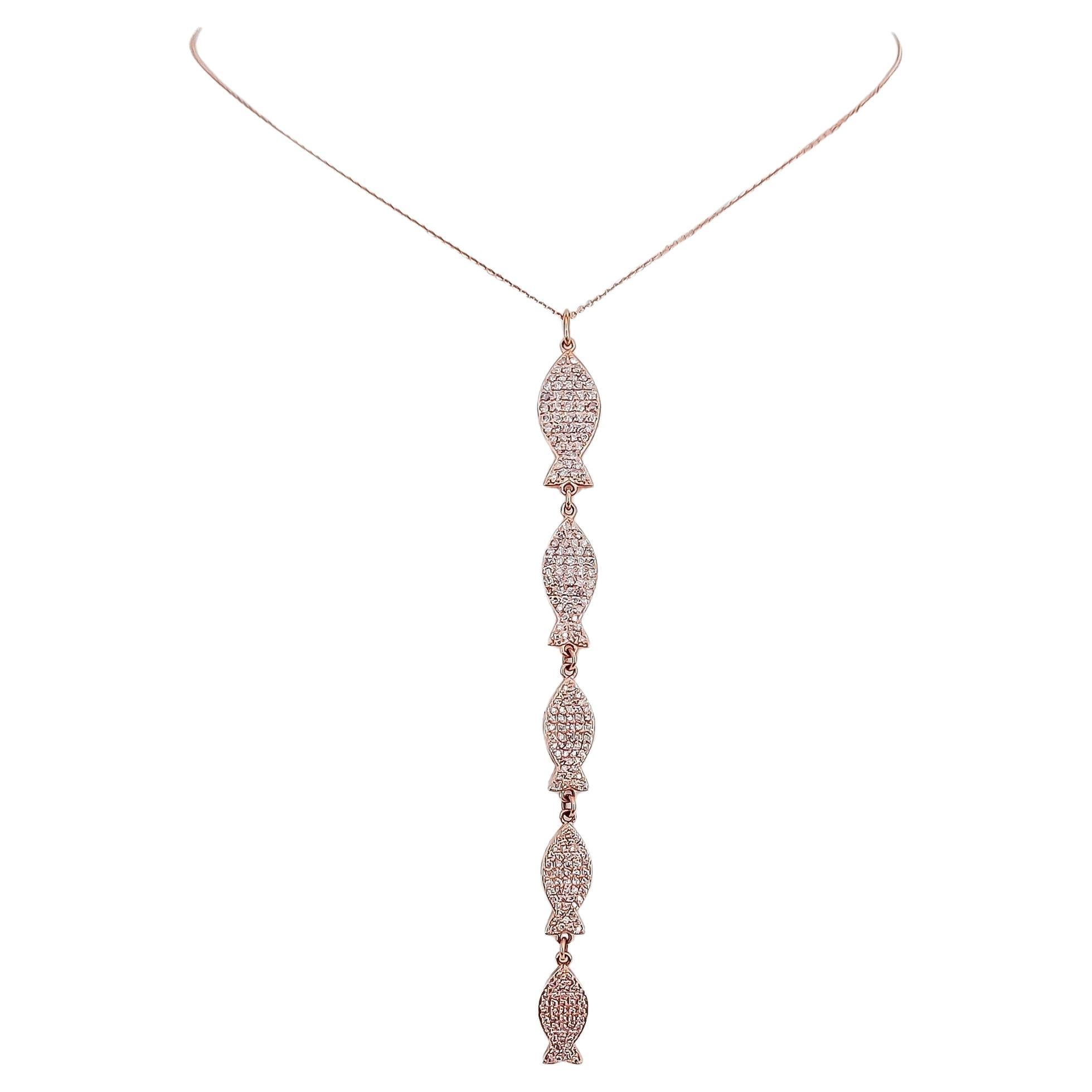 1.13ct Fancy Pink Diamond 14k Rose Gold Pendant Neckalce For Sale