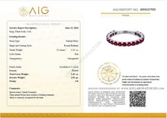 NO RESERVE!  1.20 Carat 3/4 Eternity Ruby Band - 14 kt. White gold - Ring