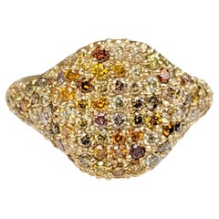 NO RESERVE!  1.24 Carat Fancy Diamond Dome - 14 kt. Gold - Ring