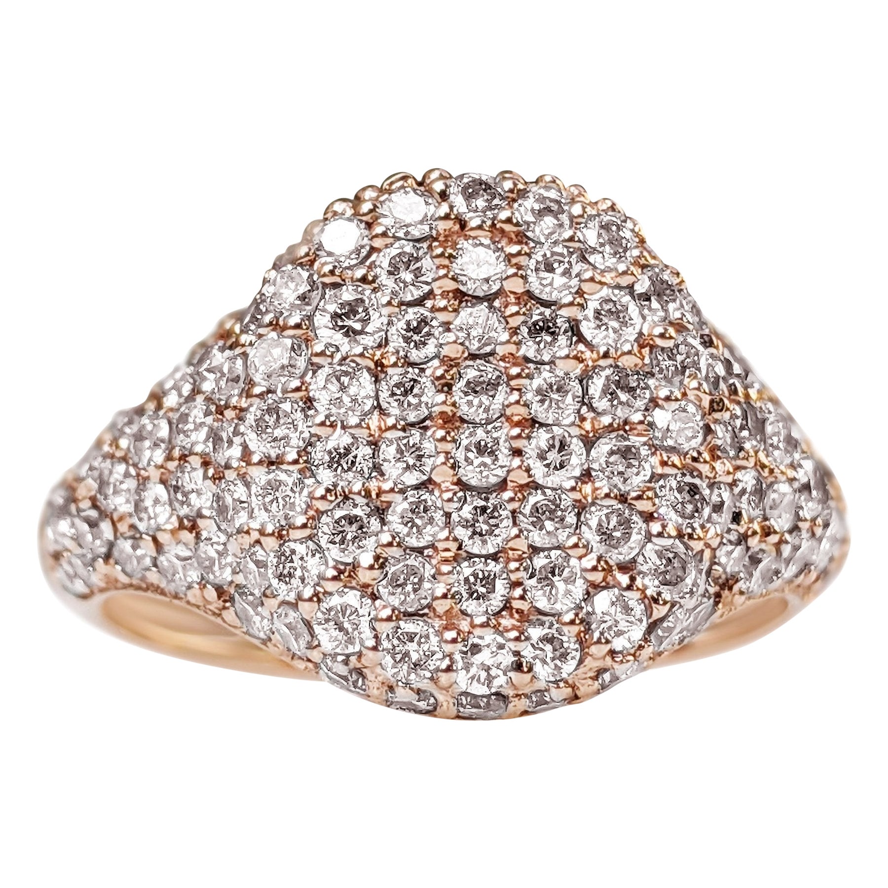 KEIN RESERVE! 1,30 Karat Fancy Pink Diamond Dome - 14 kt. Ring aus Roségold