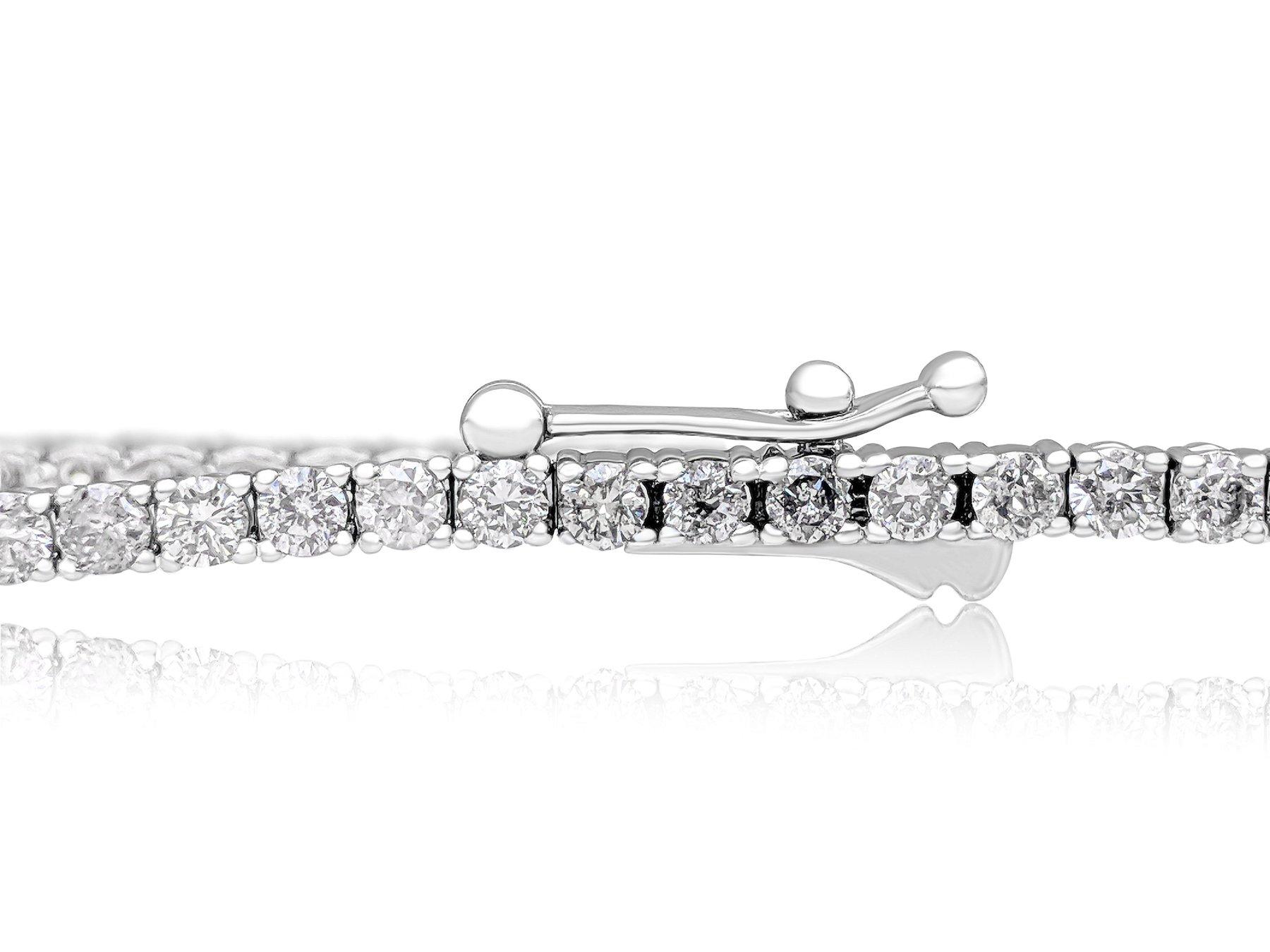 Taglio rotondo NESSUNA RISERVA!  -  Bracciale Tennis con diamanti 1,50 carati E-G in oro bianco 14K in vendita