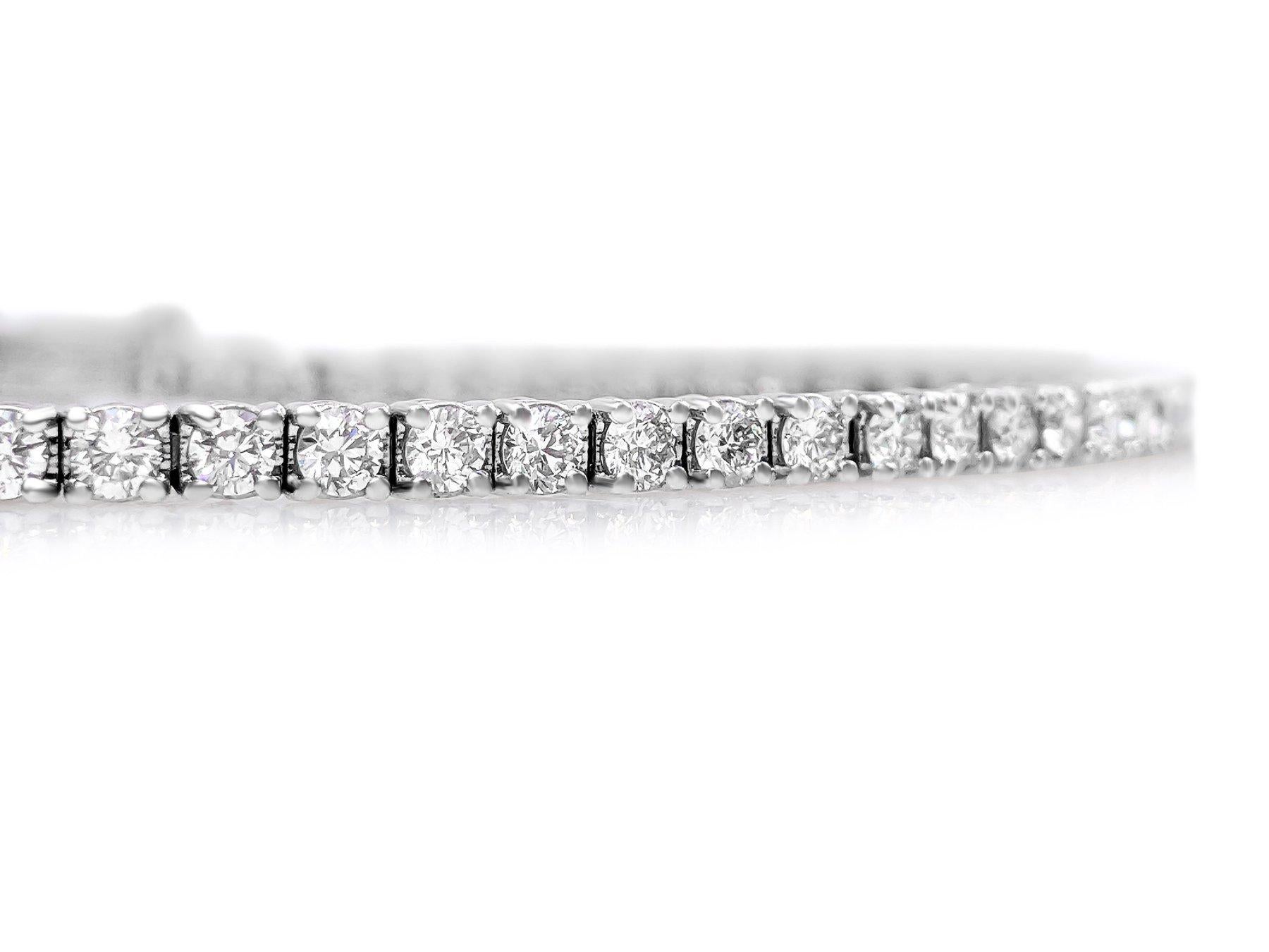 NESSUNA RISERVA!  -  Bracciale Tennis con diamanti 1,50 carati E-G in oro bianco 14K in vendita 1