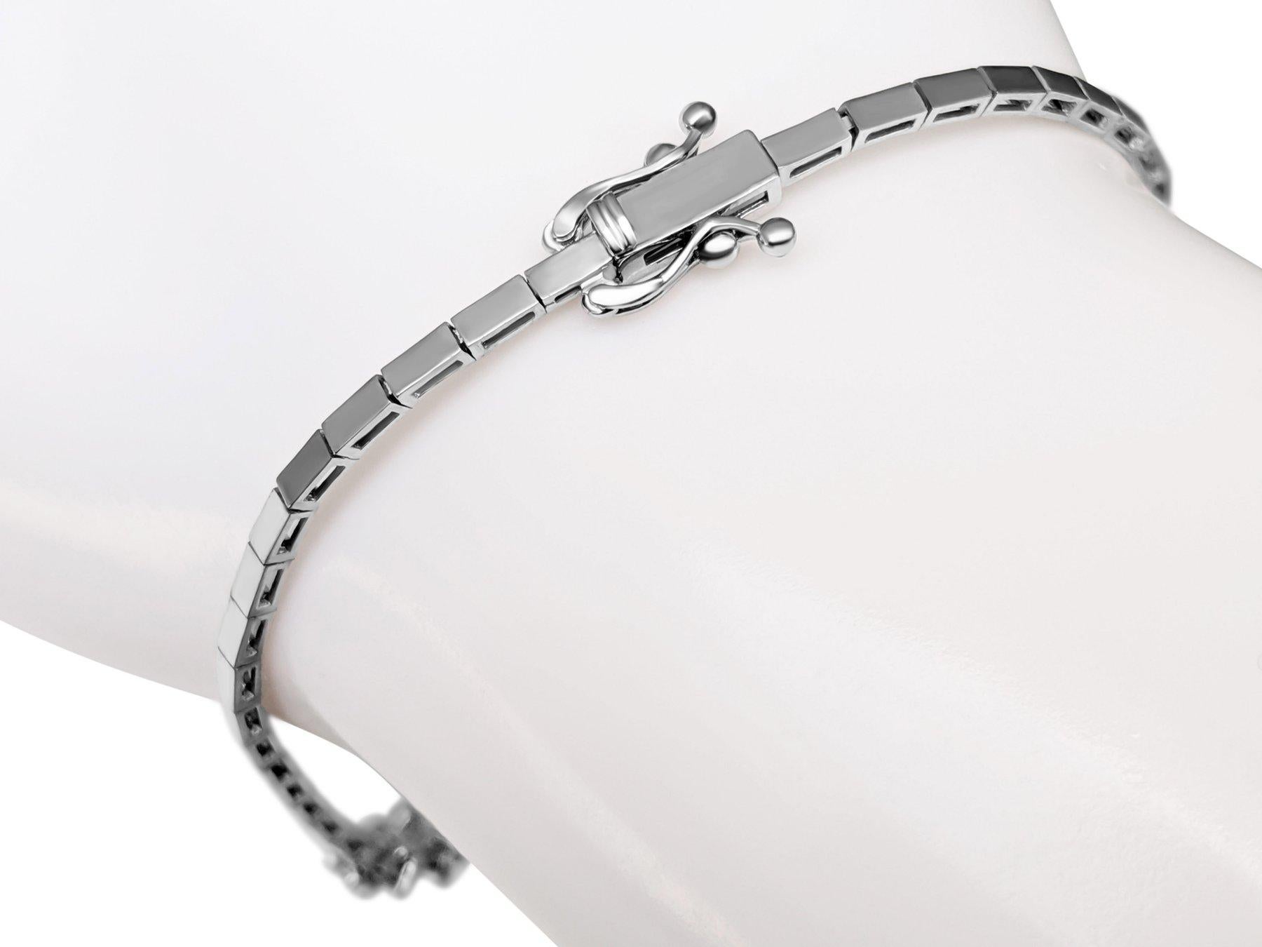 Art Déco NESSUNA RISERVA! - Bracciale Tennis in oro bianco 14K con diamanti rosa da 1,50 carati in vendita