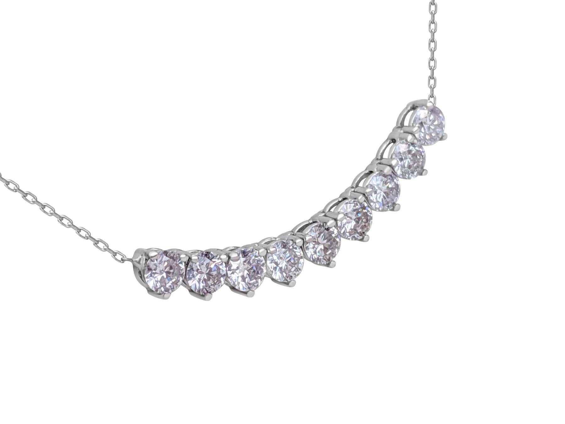 Round Cut NO RESERVE!  1.56 Carat Fancy Pink Diamonds 14K White Gold Necklace For Sale