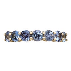 NO RESERVE - 1.62 Carat Sapphire 7 Stone Eternity Band, 14kt Yellow Gold Ring