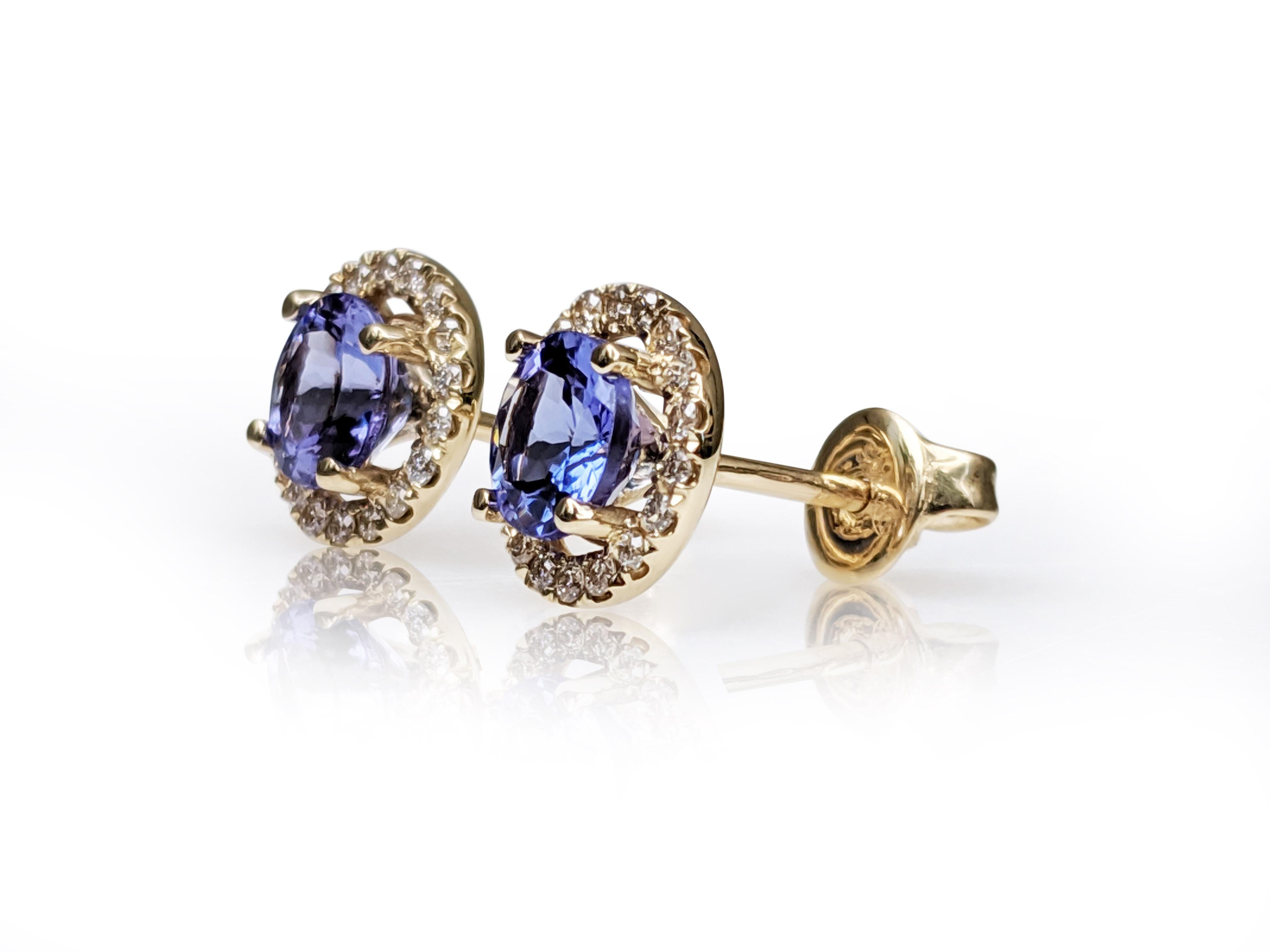 $1 NO RESERVE!  1.70cttw Tanzanite & 0.25Ct Diamonds - 14k Yellow Gold Earrings For Sale 7
