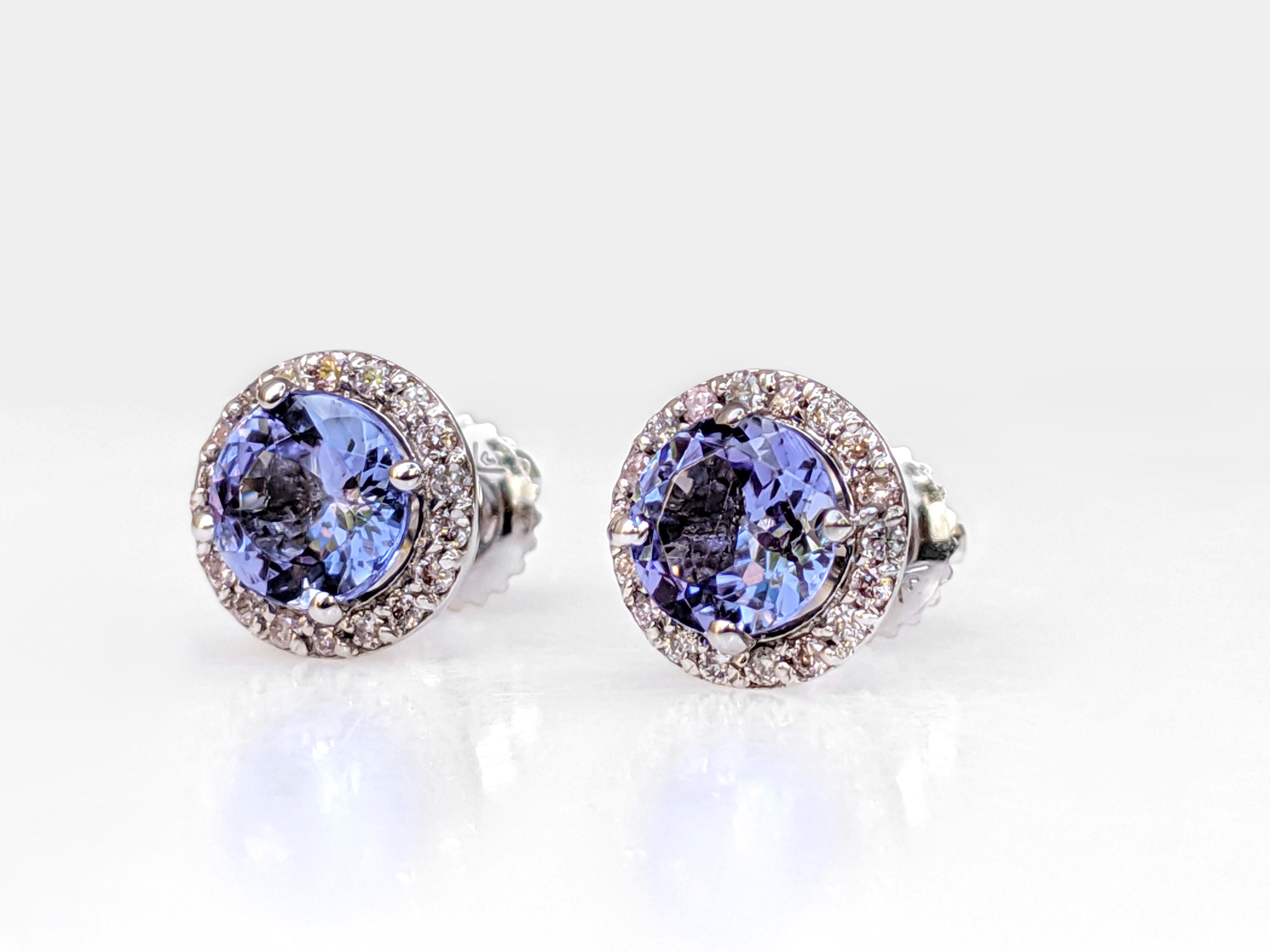 $1 NO RESERVE!  1.70cttw Tanzanite & 0.25Ct Diamonds - 14k Yellow Gold Earrings 1