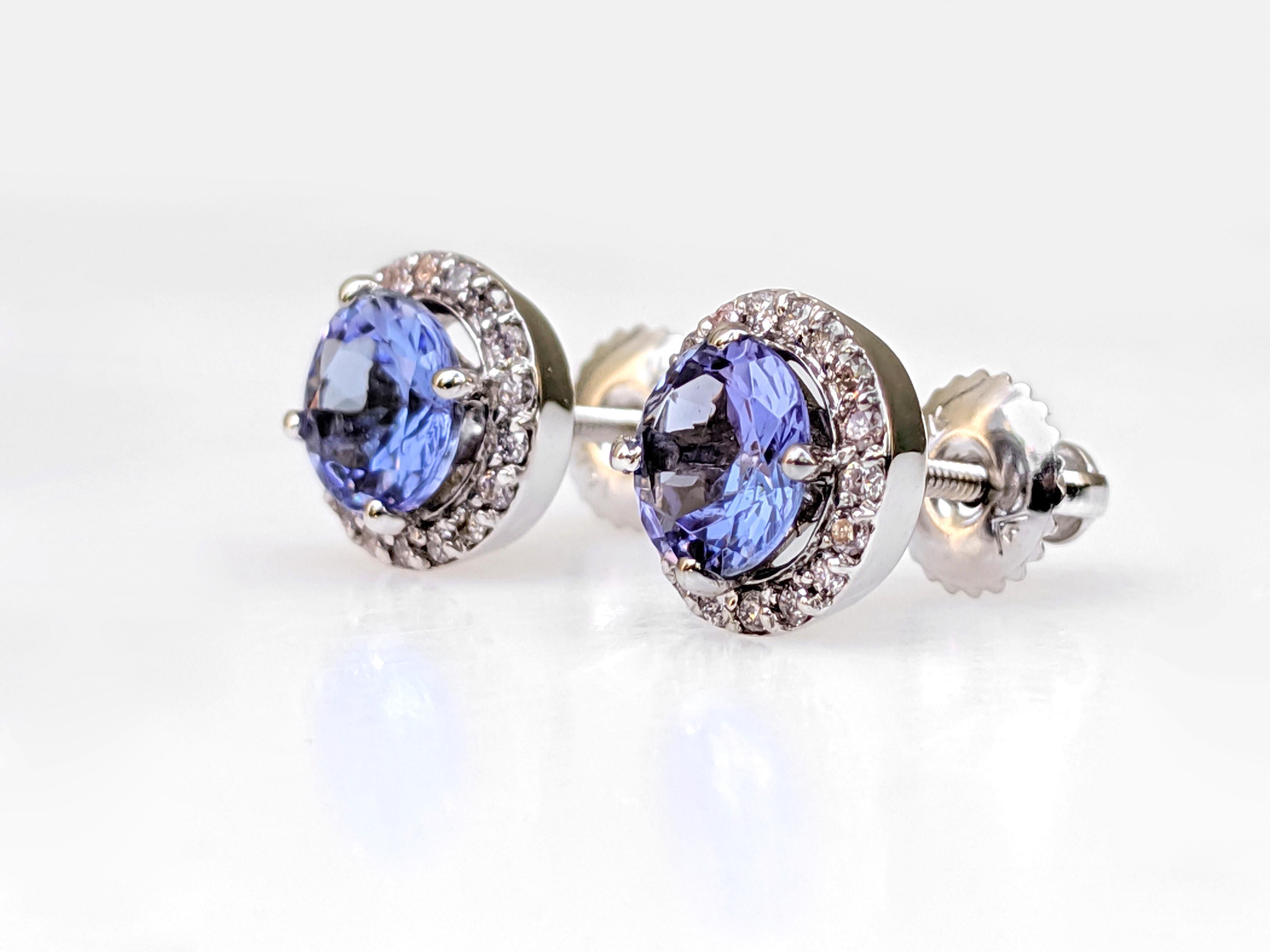 $1 NO RESERVE!  1.70cttw Tanzanite & 0.25Ct Diamonds - 14k Yellow Gold Earrings For Sale 2