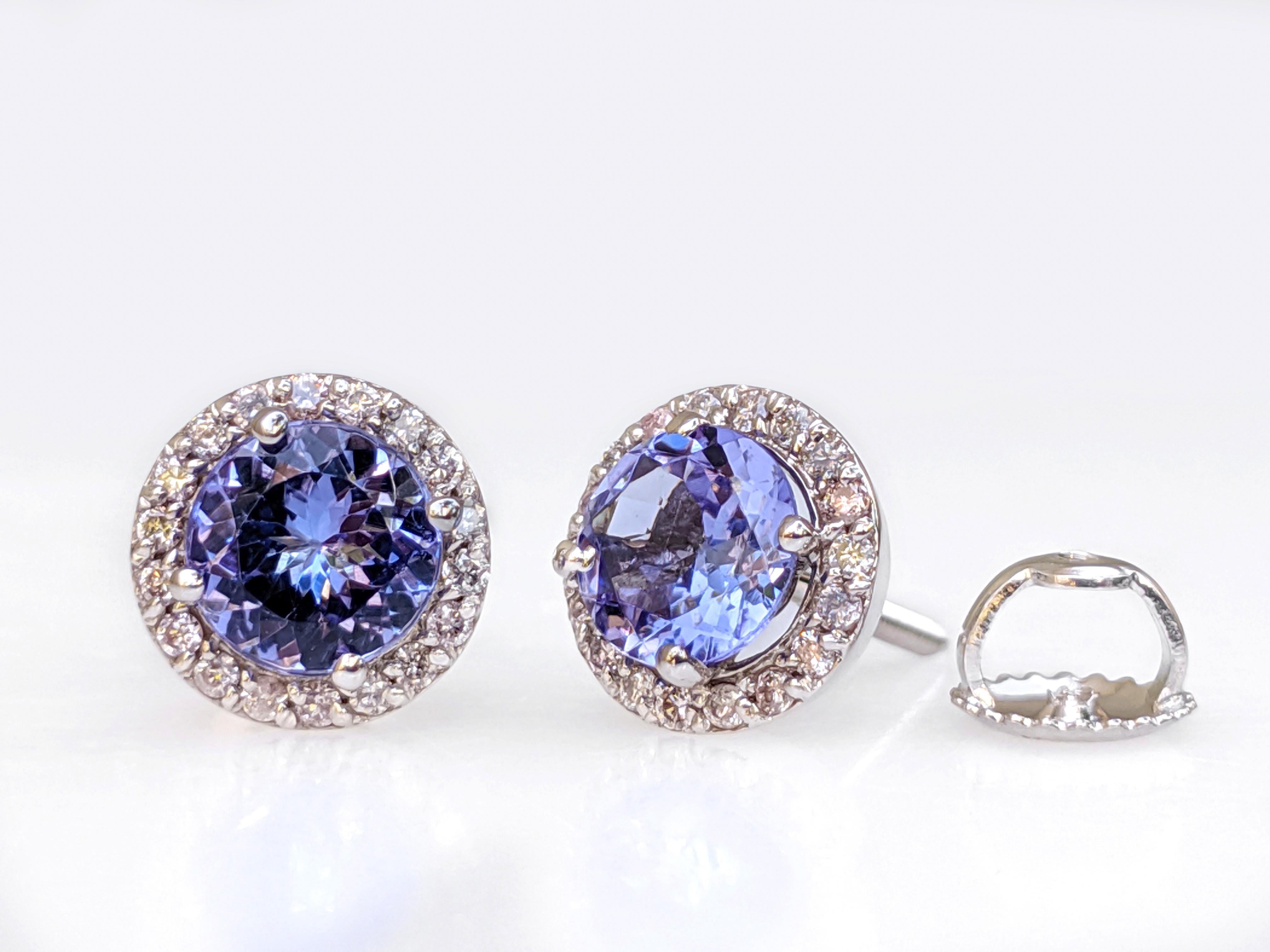 $1 NO RESERVE!  1.70cttw Tanzanite & 0.25Ct Diamonds - 14k Yellow Gold Earrings For Sale 3