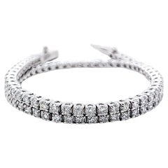1.86 Carat Natural Round  Diamonds 14k White Gold Bracelet