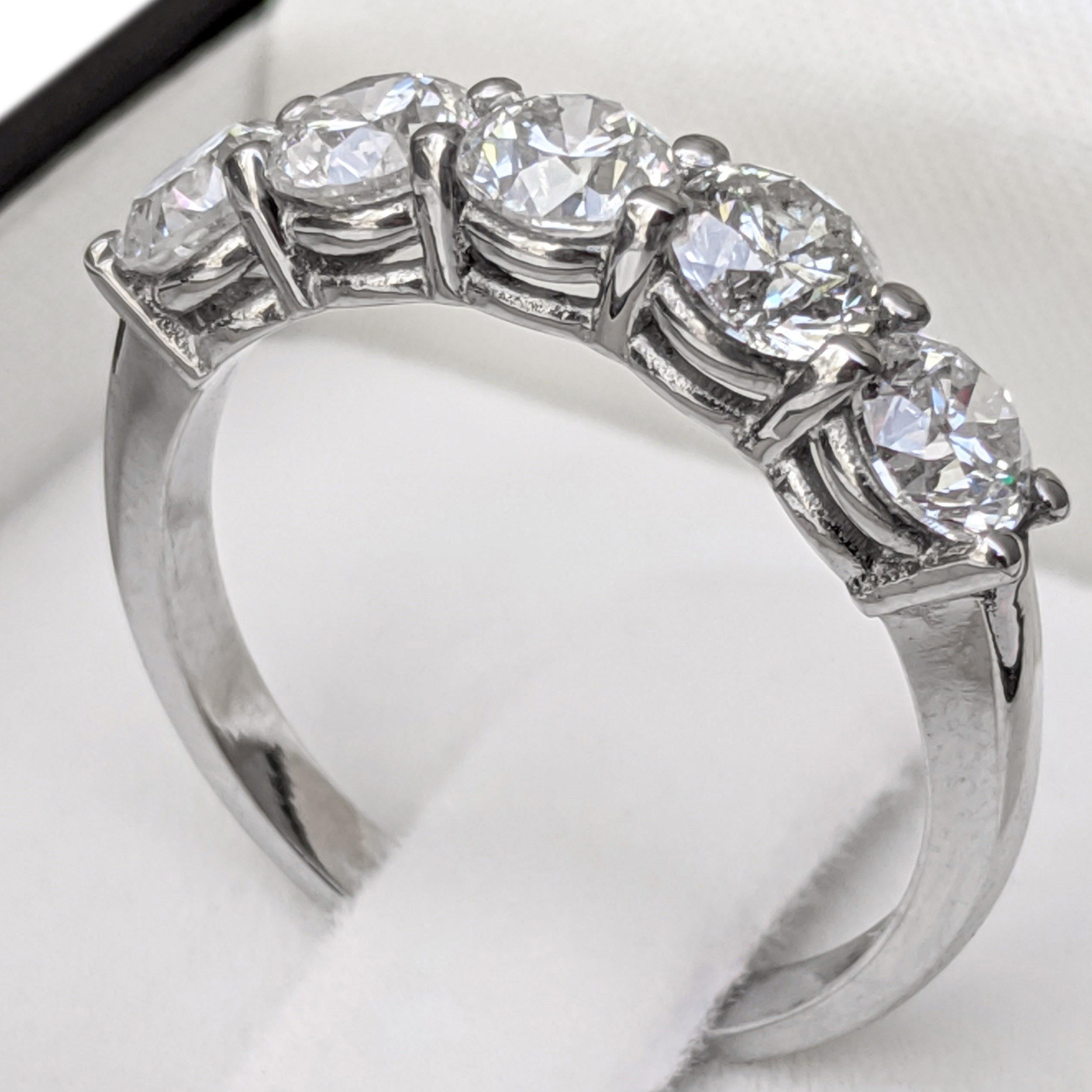Women's NO RESERVE! 2.00 Carat Diamond 5 Stone - 14 kt. White gold - Ring