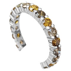 NO RESERVE - 2.01 Carat Fancy Diamonds 3/4 Eternity Band, 14k White Gold Ring